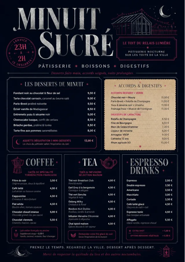 Midnight Sweets bakery-menu menu template preview