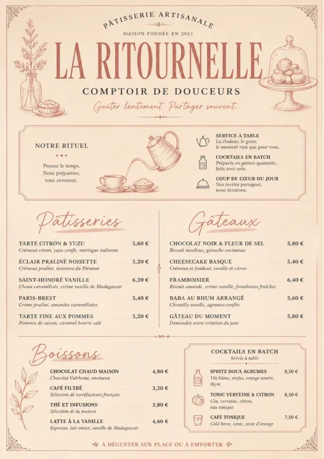 Patisserie Counter bakery-menu menu template preview