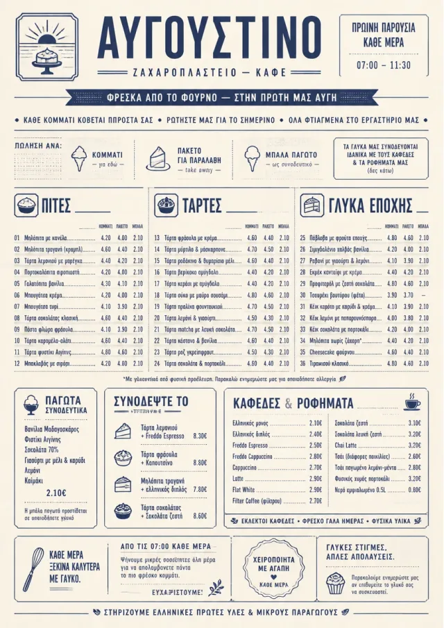 Cafe Dessert Case bakery-menu menu template preview
