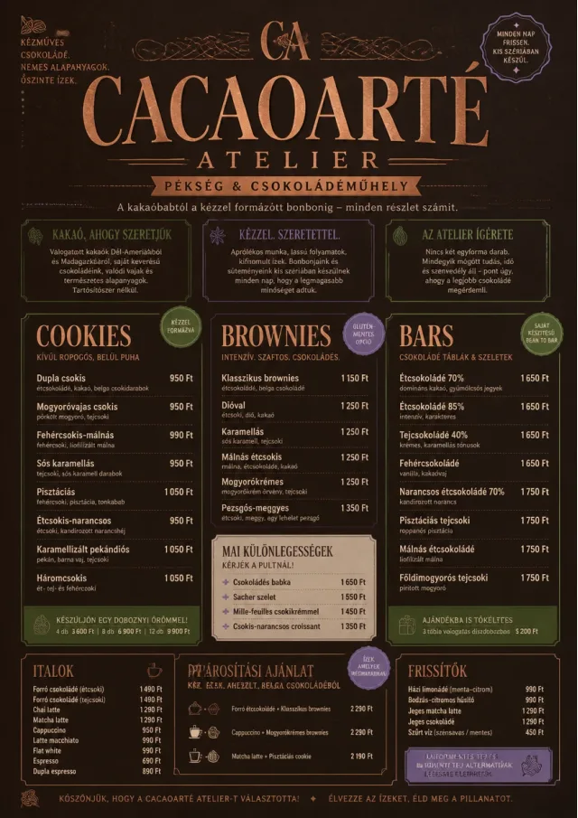 Chocolate Atelier bakery-menu menu template preview