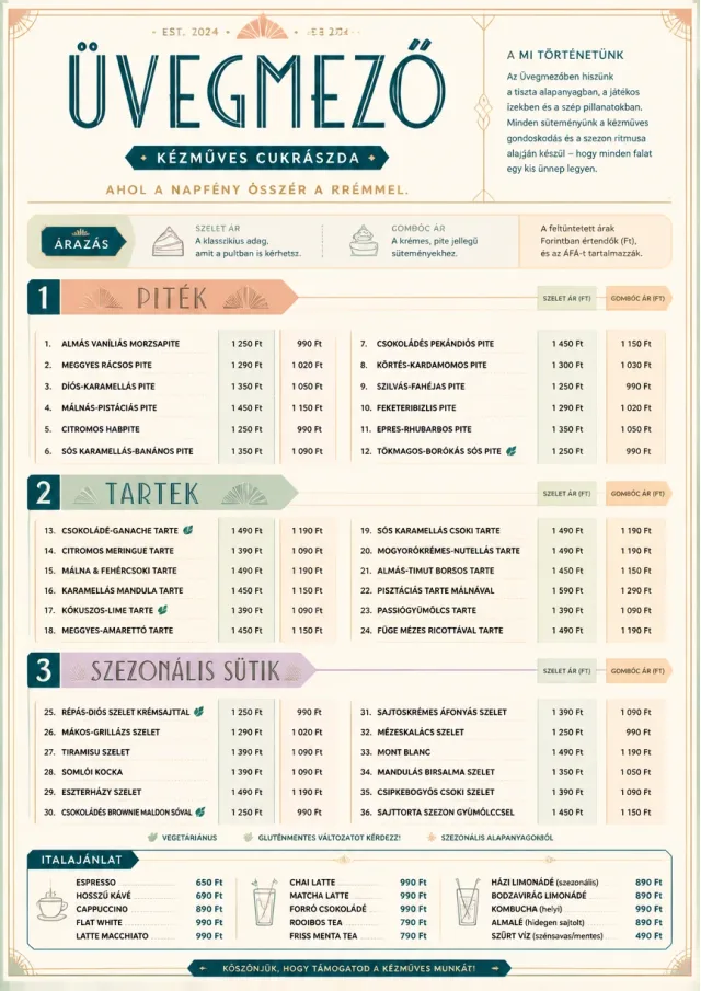 Cafe Dessert Case bakery-menu menu template preview