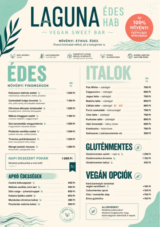 Vegan Sweet Bar bakery-menu menu template preview