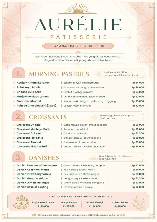Patisserie Elegant bakery-menu menu template preview