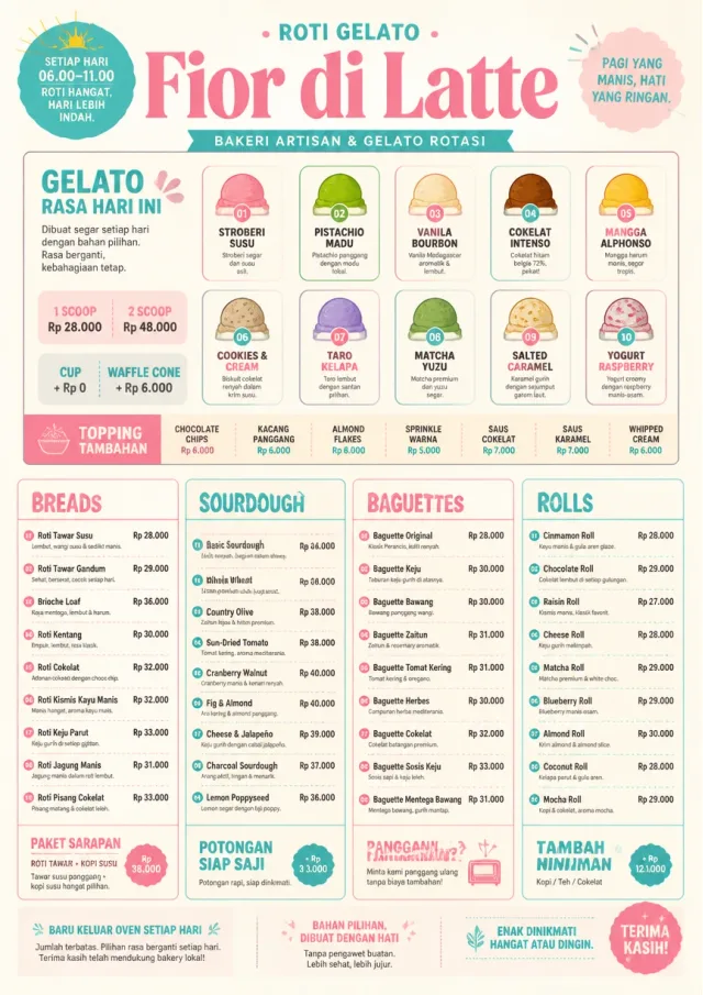 Gelato Bright bakery-menu menu template preview