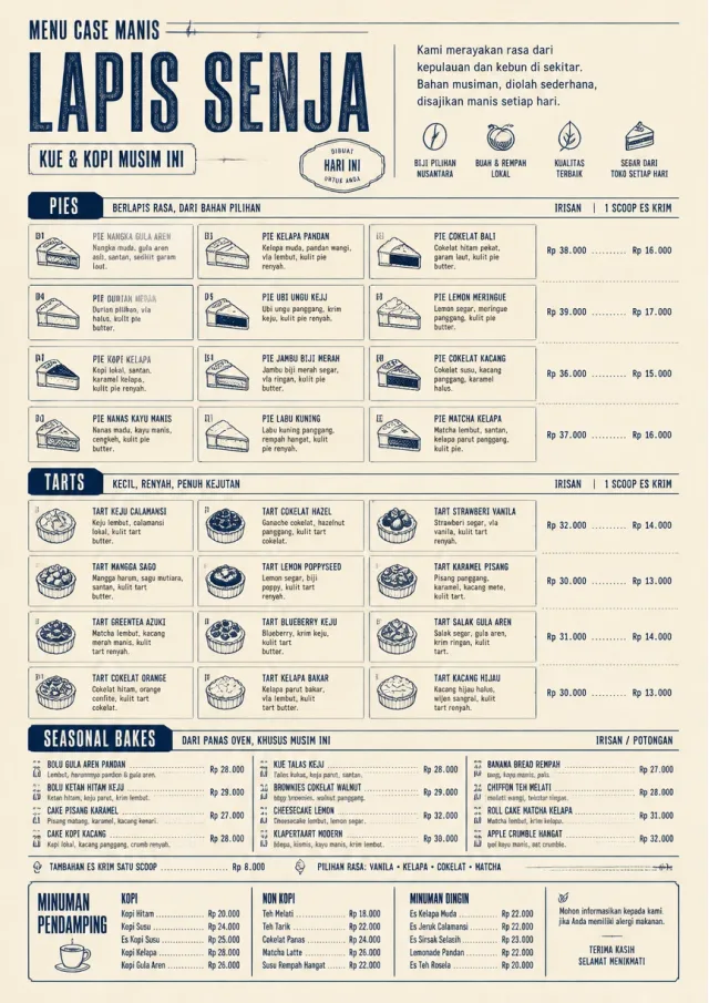 Cafe Dessert Case bakery-menu menu template preview