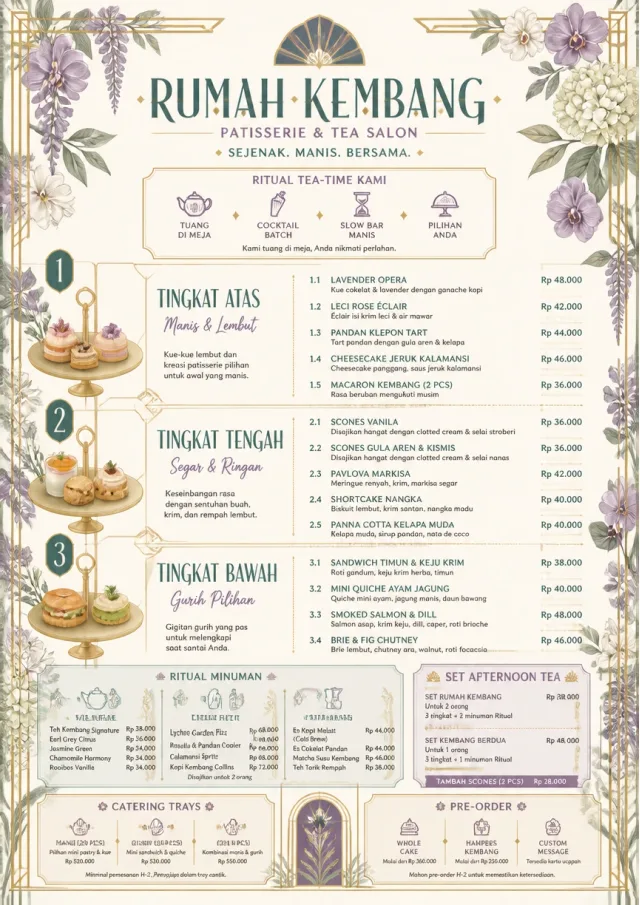 Afternoon Tea Sweets bakery-menu menu template preview