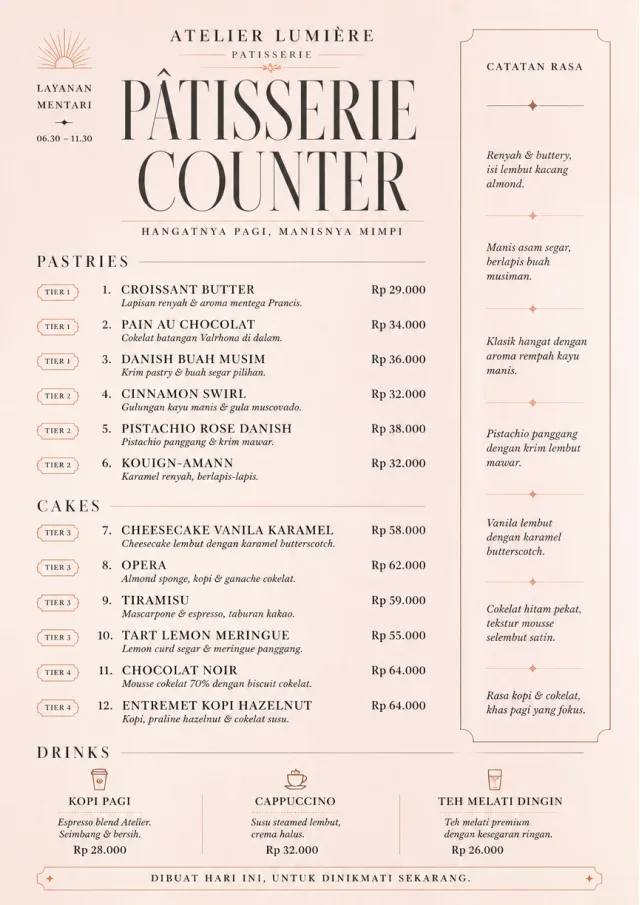 Patisserie Counter bakery-menu menu template preview