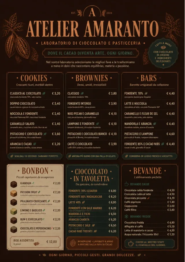 Chocolate Atelier bakery-menu menu template preview