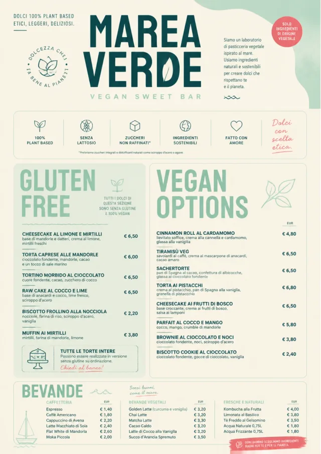 Vegan Sweet Bar bakery-menu menu template preview