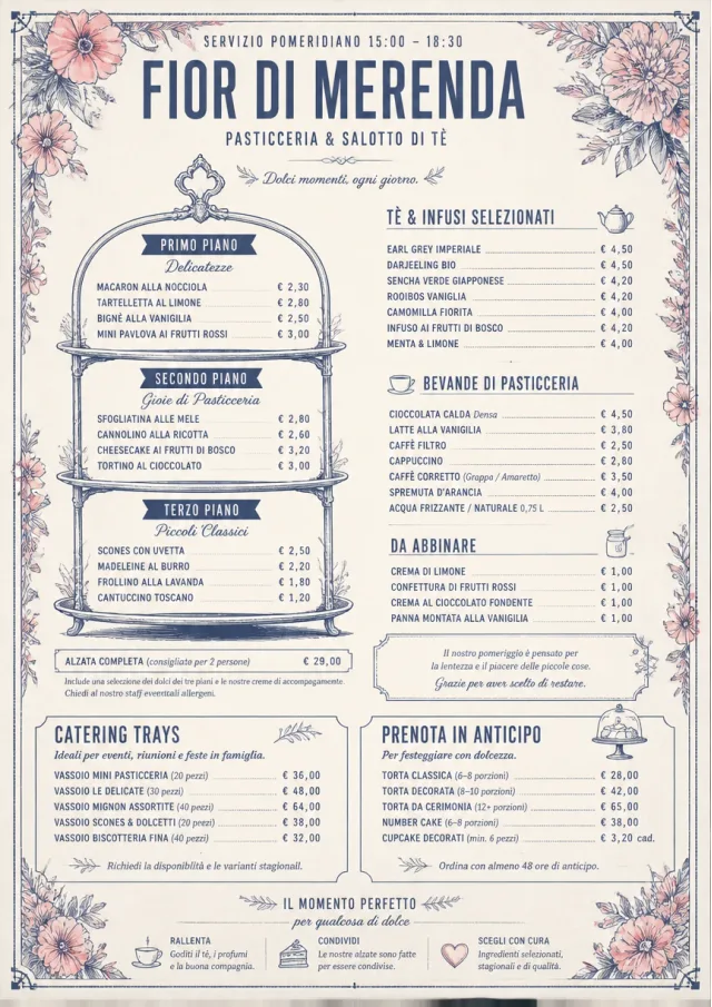 Afternoon Tea Sweets bakery-menu menu template preview