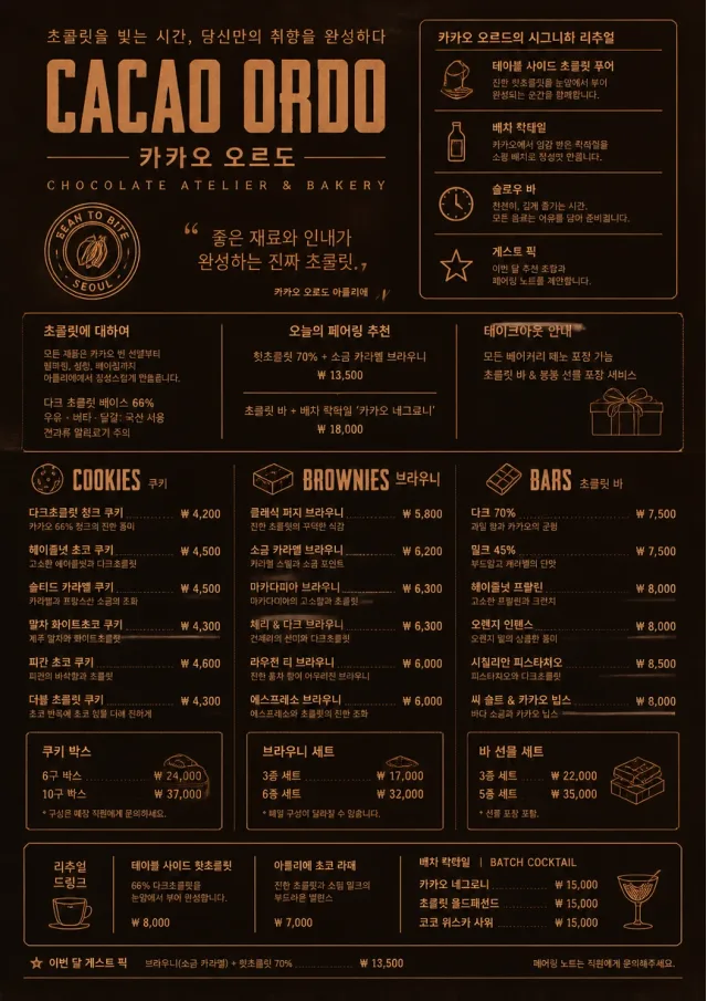 Chocolate Atelier bakery-menu menu template preview