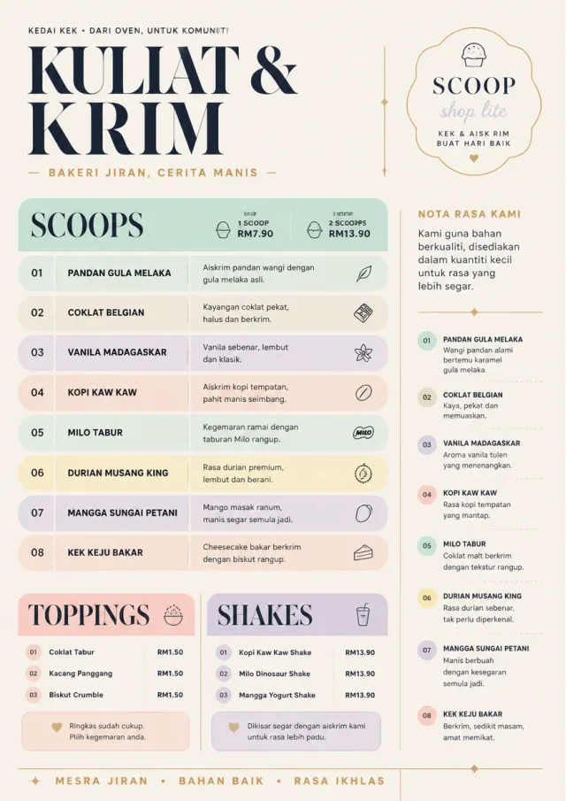 Scoop Shop Lite bakery-menu menu template preview