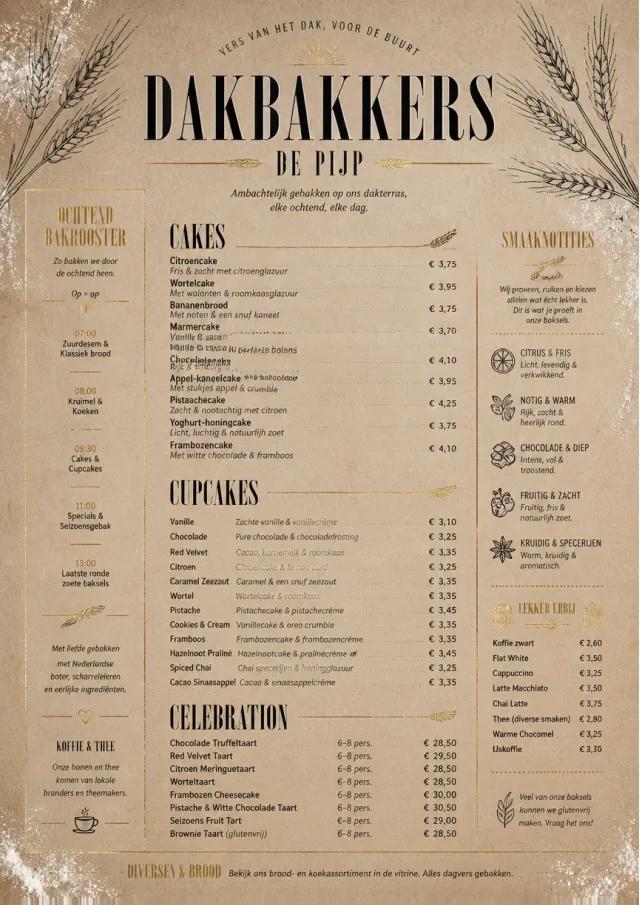 Bakery Rustic bakery-menu menu template preview