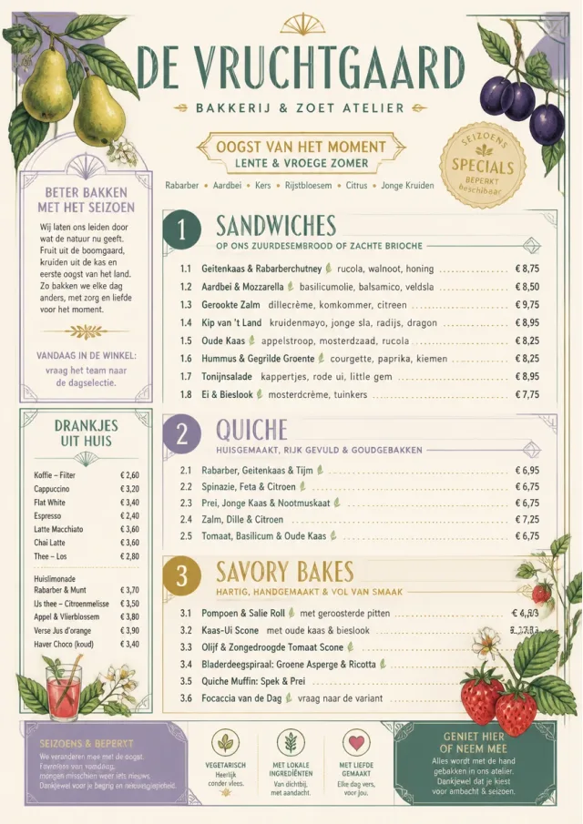 Seasonal Pastry bakery-menu menu template preview