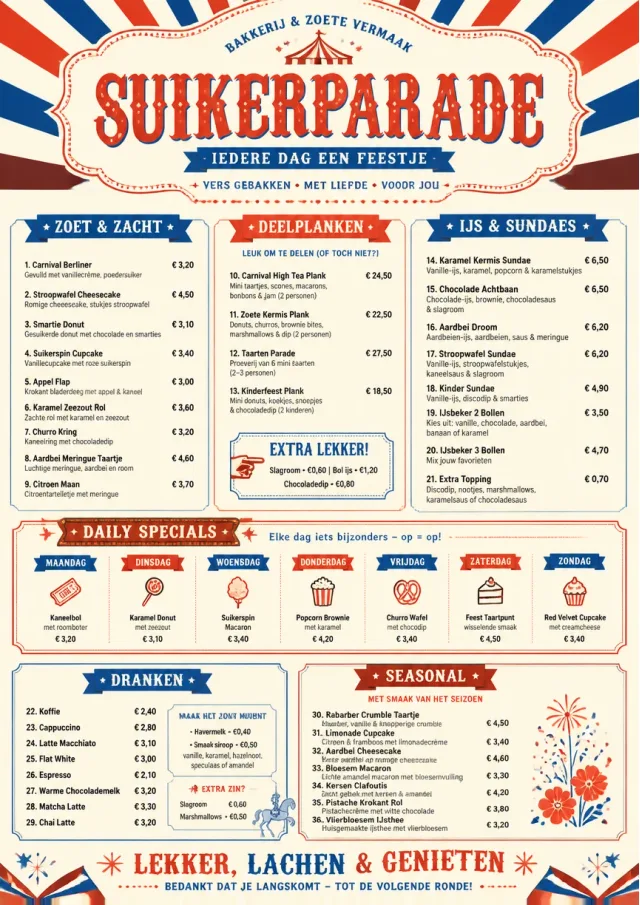 Carnival Treats bakery-menu menu template preview