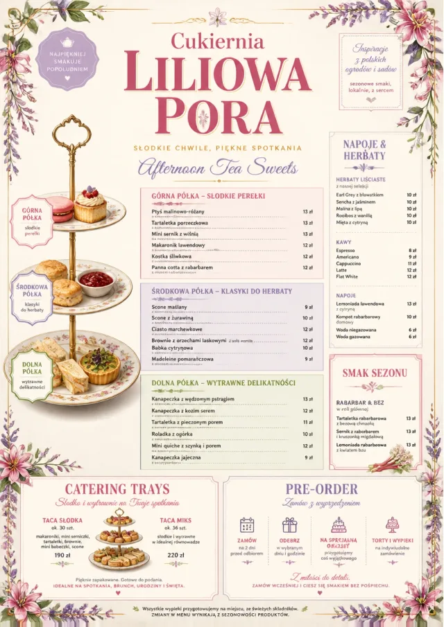Afternoon Tea Sweets bakery-menu menu template preview