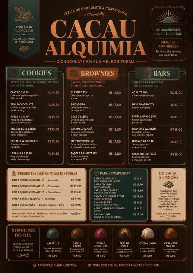 Chocolate Atelier bakery-menu menu template preview