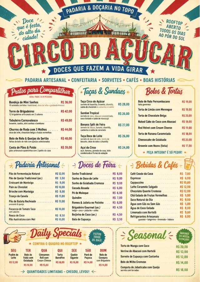 Carnival Treats bakery-menu menu template preview