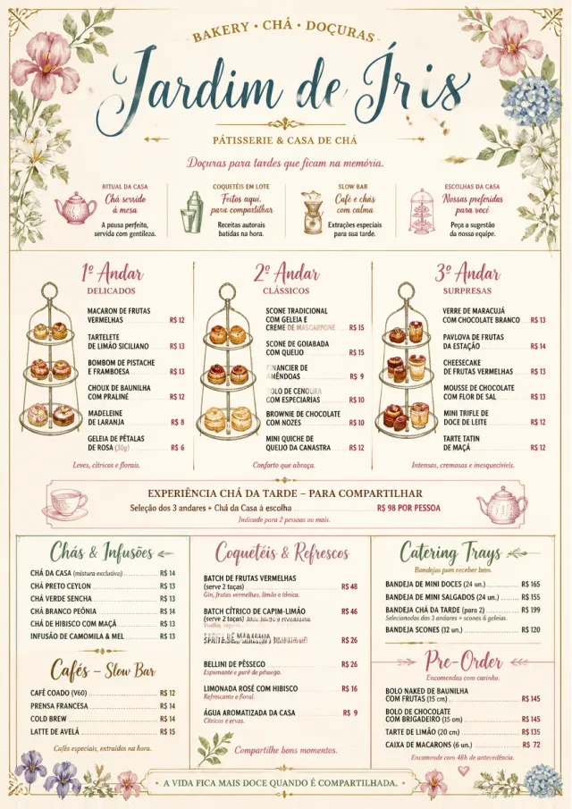 Afternoon Tea Sweets bakery-menu menu template preview