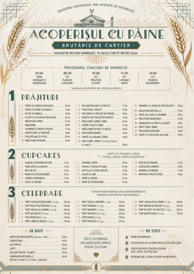 Bakery Rustic bakery-menu menu template preview