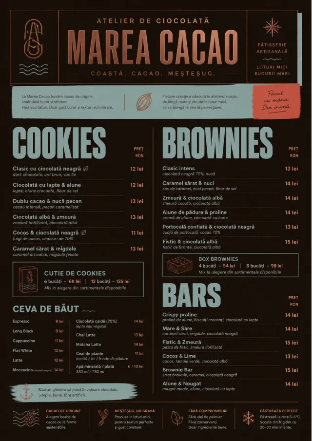 Chocolate Atelier bakery-menu menu template preview