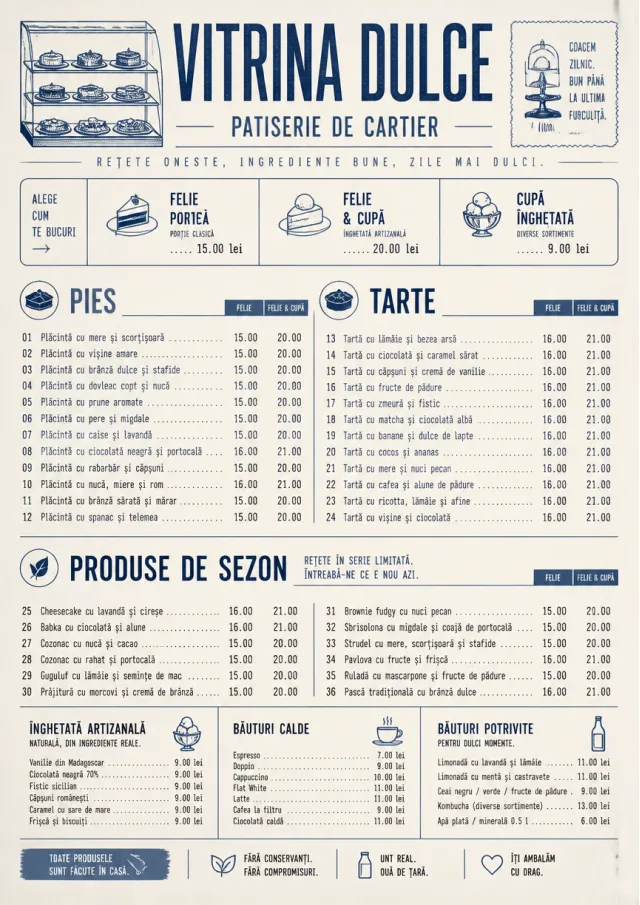 Cafe Dessert Case bakery-menu menu template preview