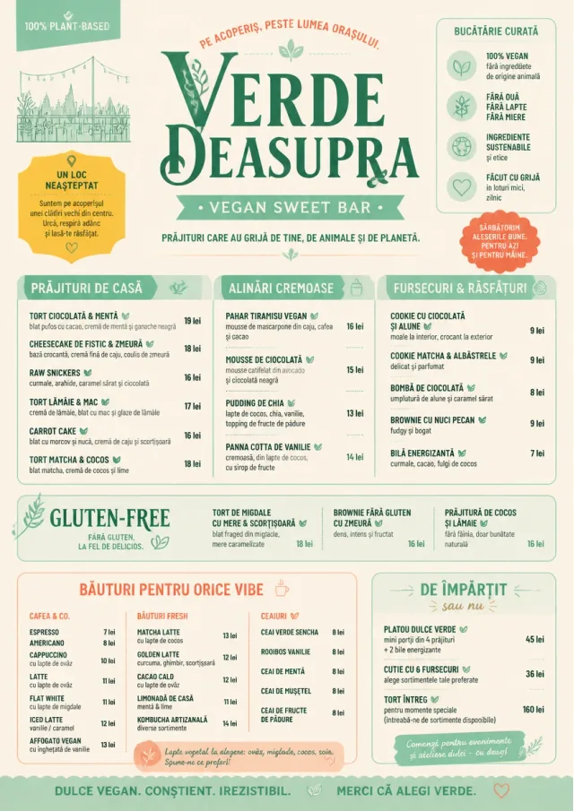 Vegan Sweet Bar bakery-menu menu template preview
