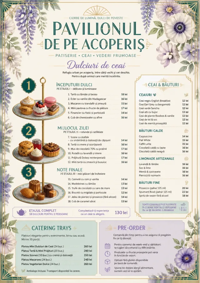 Afternoon Tea Sweets bakery-menu menu template preview