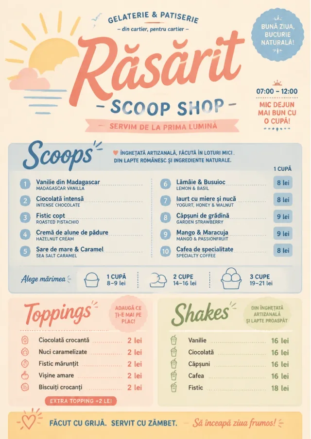 Scoop Shop Lite bakery-menu menu template preview