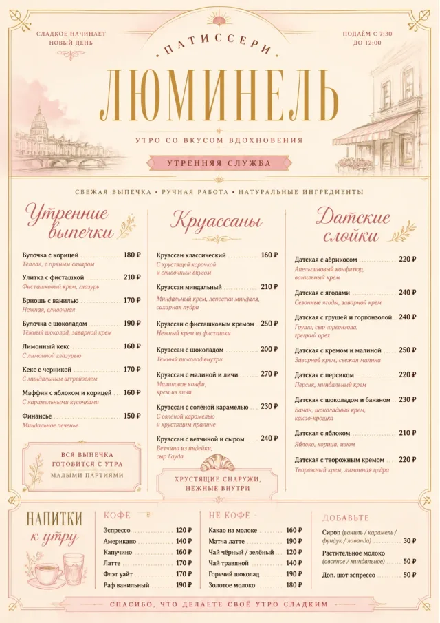 Patisserie Elegant bakery-menu menu template preview