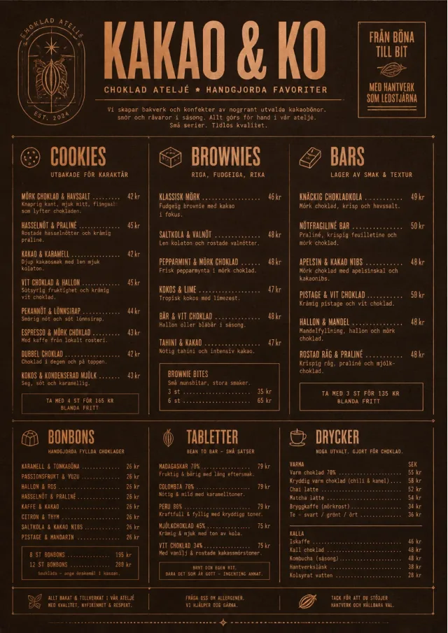 Chocolate Atelier bakery-menu menu template preview