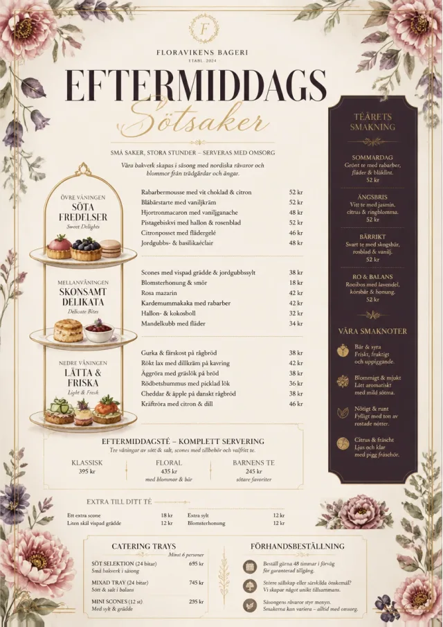 Afternoon Tea Sweets bakery-menu menu template preview