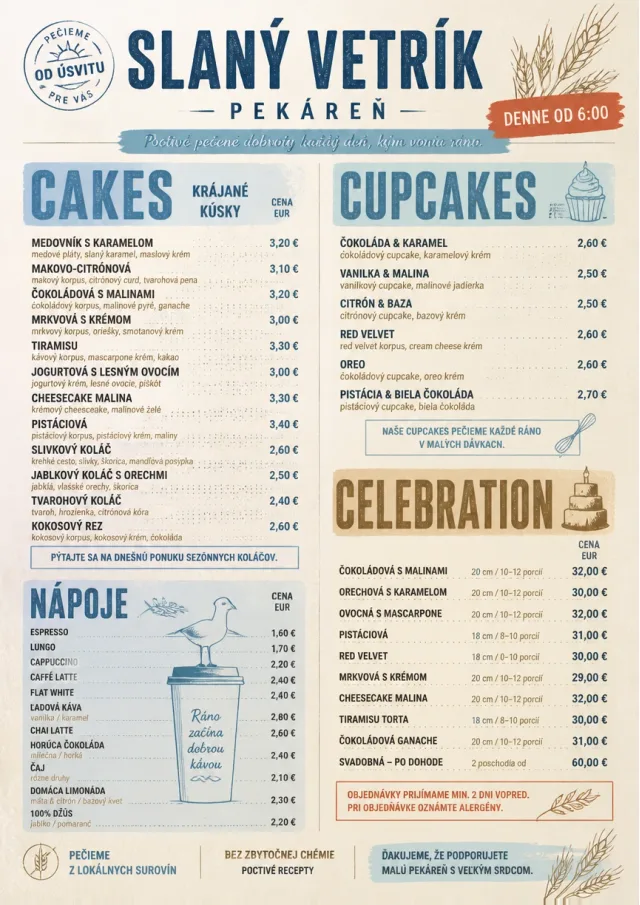 Bakery Rustic bakery-menu menu template preview