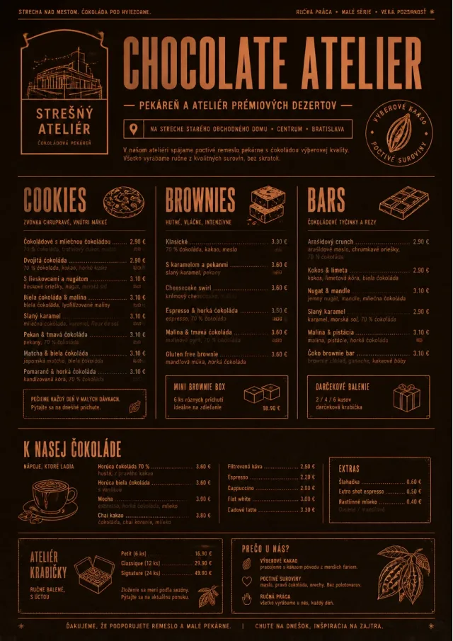 Chocolate Atelier bakery-menu menu template preview