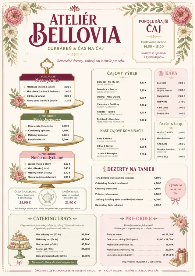 Afternoon Tea Sweets bakery-menu menu template preview