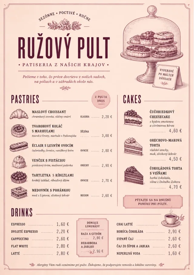 Patisserie Counter bakery-menu menu template preview