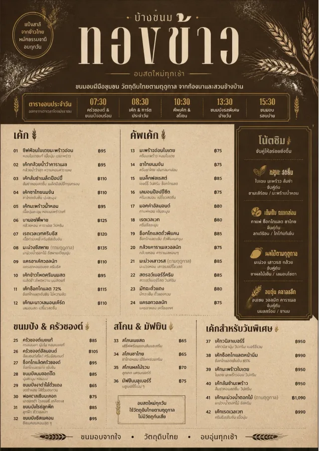 Bakery Rustic bakery-menu menu template preview