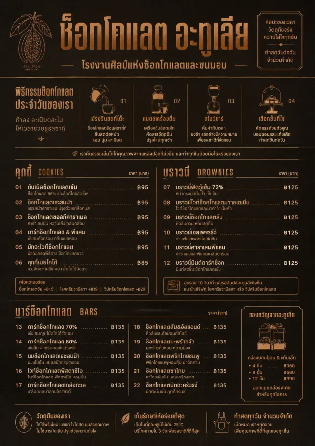 Chocolate Atelier bakery-menu menu template preview