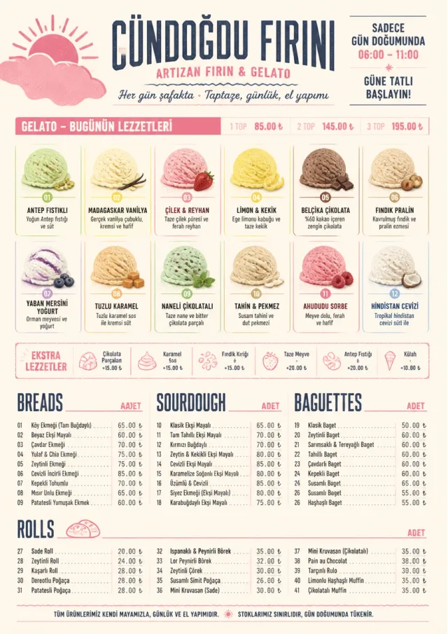 Gelato Bright bakery-menu menu template preview