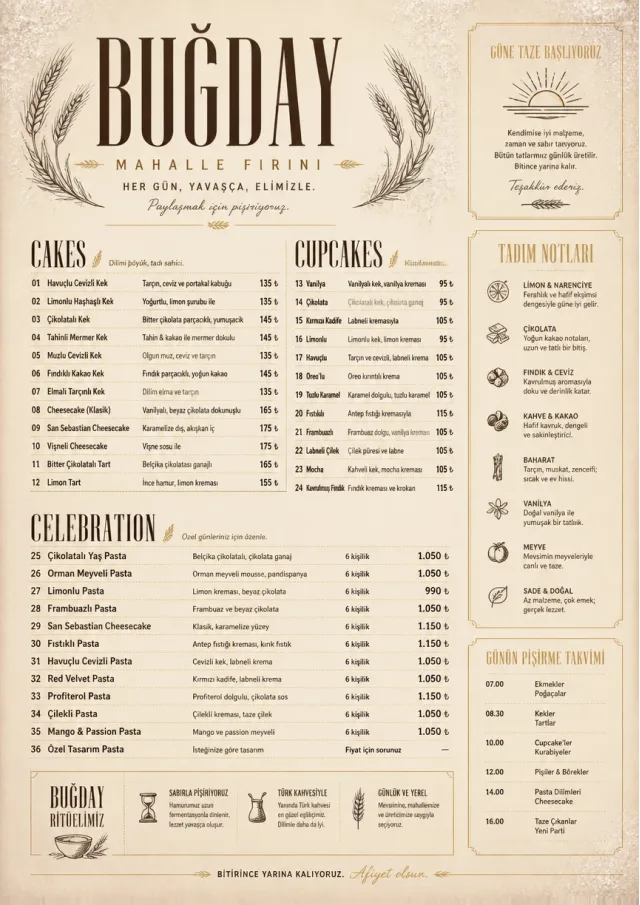Bakery Rustic bakery-menu menu template preview