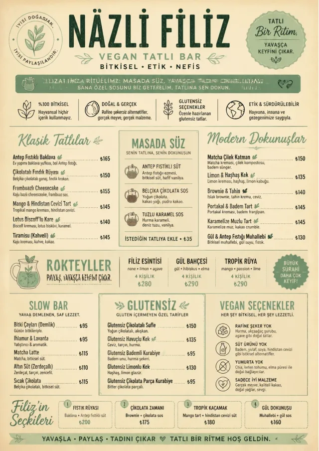 Vegan Sweet Bar bakery-menu menu template preview