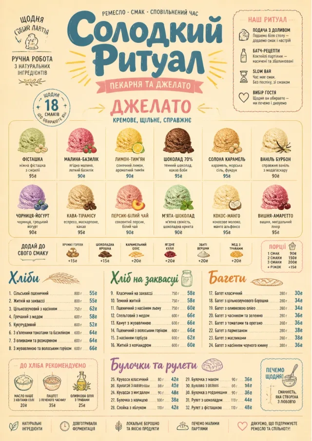 Gelato Bright bakery-menu menu template preview