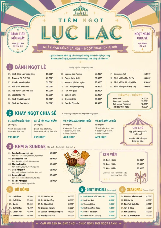 Carnival Treats bakery-menu menu template preview