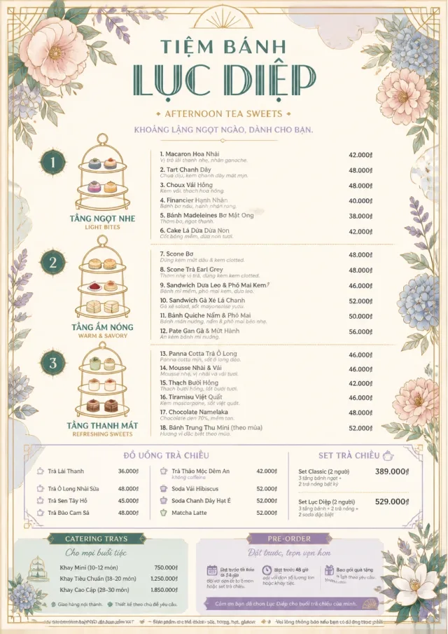 Afternoon Tea Sweets bakery-menu menu template preview