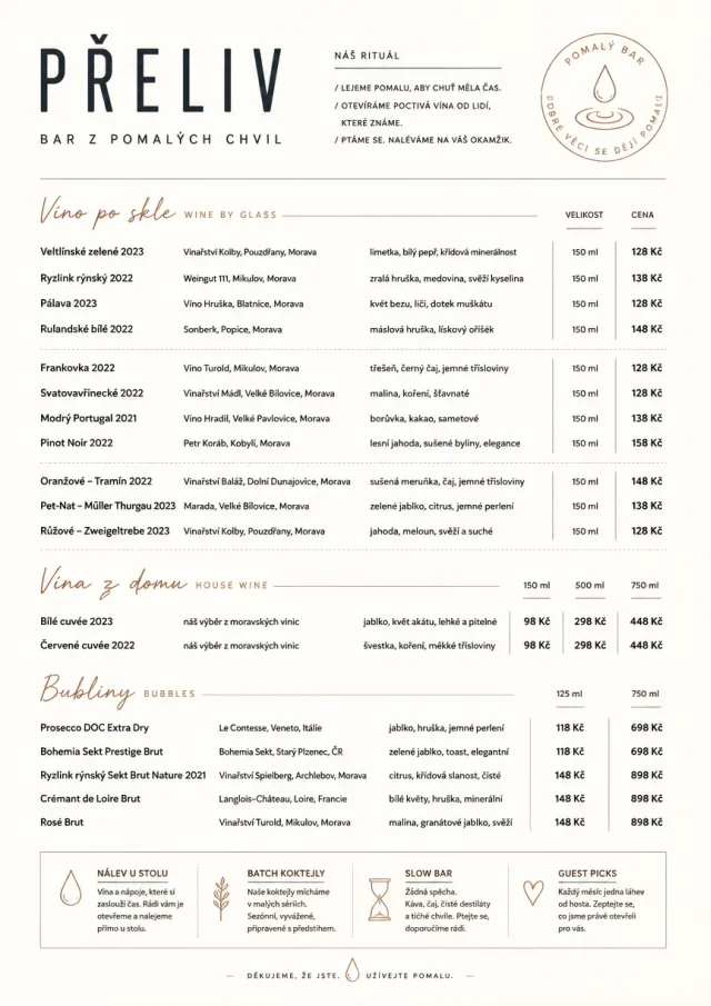 Modern Minimal Pour bar-menu menu template preview