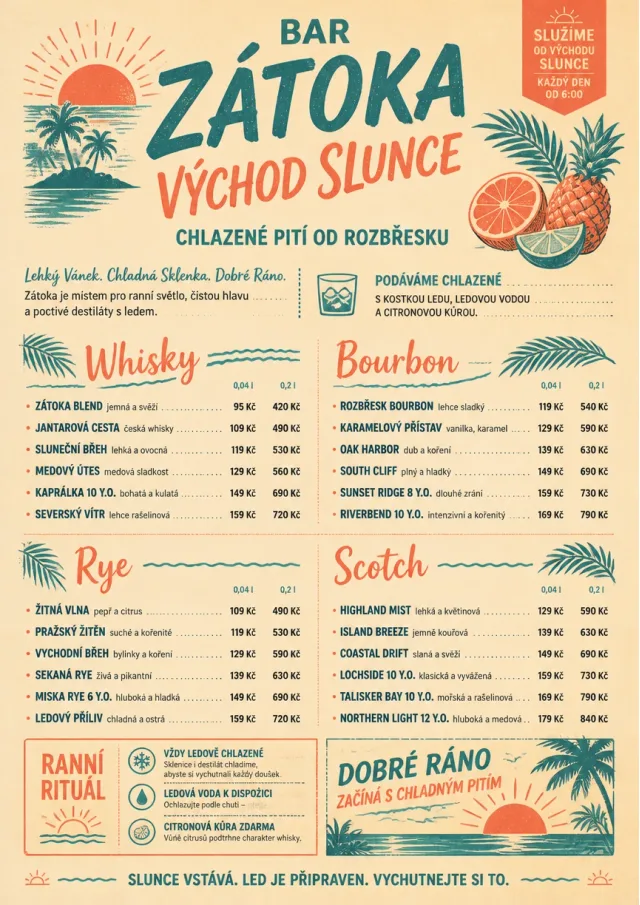 Tropical Refresh bar-menu menu template preview