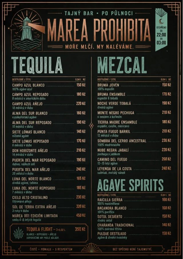 Speakeasy Spirits bar-menu menu template preview