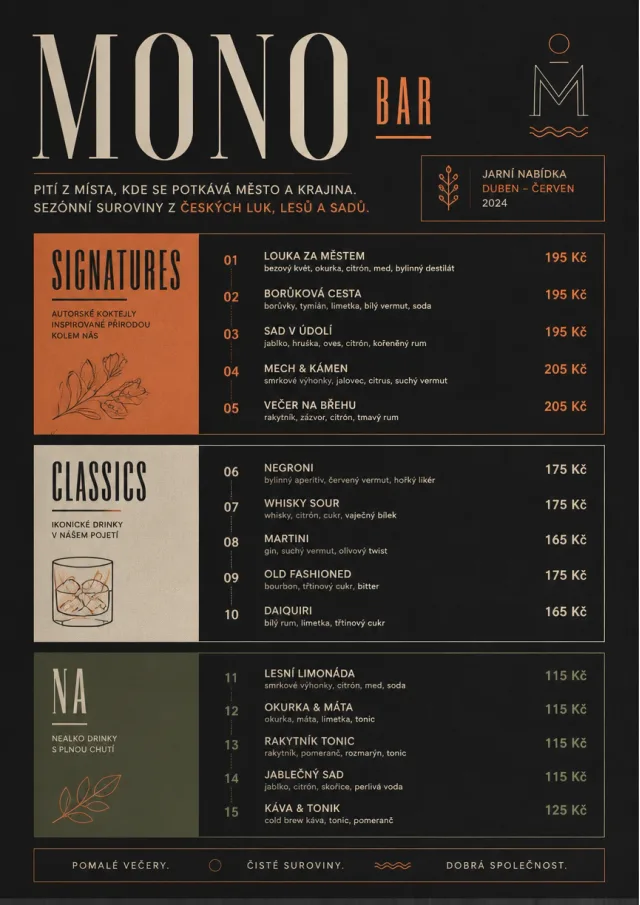 Mono Bar Minimal bar-menu menu template preview