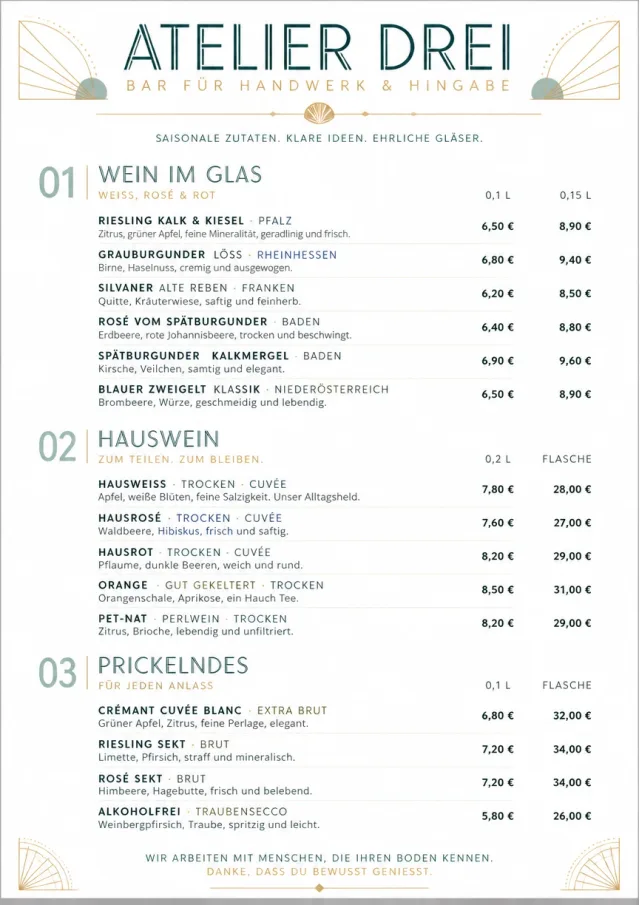 Modern Minimal Pour bar-menu menu template preview
