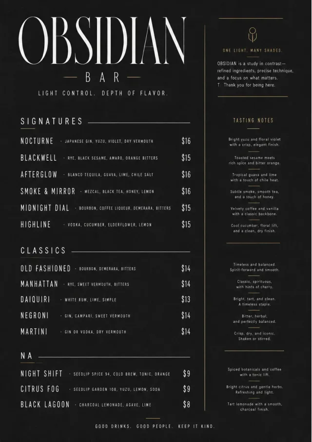 Mono Bar Minimal bar-menu menu template preview